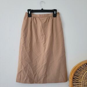 Pendleton Tan 100% Virgin Wool Pencil Skirt Petites 8
